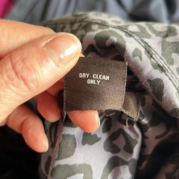 LUII Women’s Animal Print/Cheetah Trench Coat Gray/Black Size Small - Picture 13 of 13